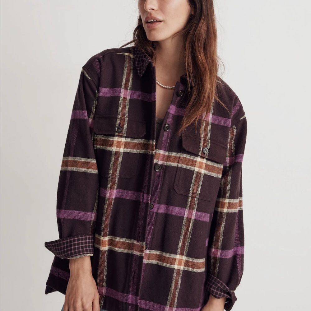 Madewell Rigby Shirt-Jacket Plaid Women's Size Small EUC